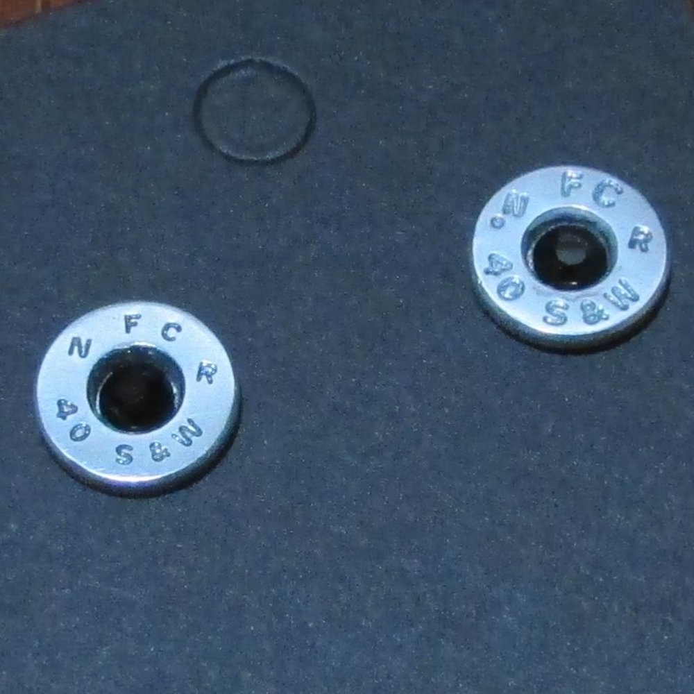 Silver Earrings with 40 Cal Bullet Black Swarovski